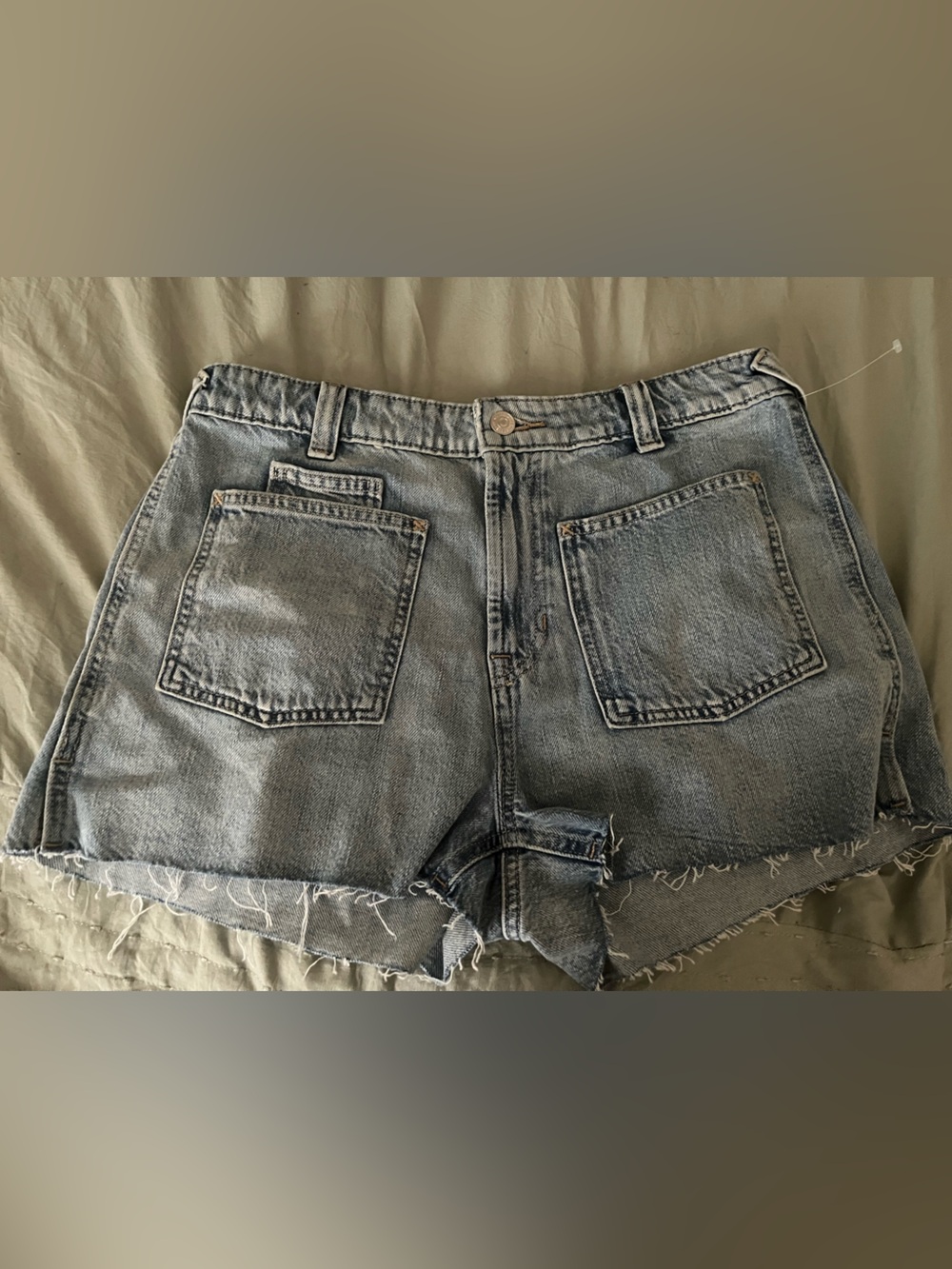 We The Free Light Blue Denim Cutoff Shorts with Raw Hem
